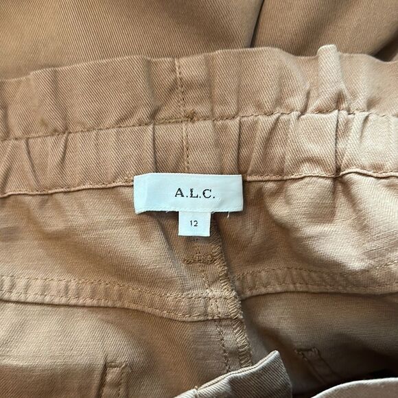A.L.C. Women's Khaki Tan Augusta Belted Paperbag Cargo Pants Size 12 EUC - Picture 4 of 8